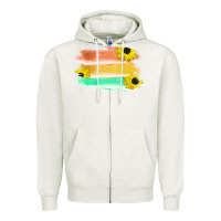 Oatmeal Heather Colored Triple Sunflower Brush Strokes Zipper Hoodie - Bettercallsaul