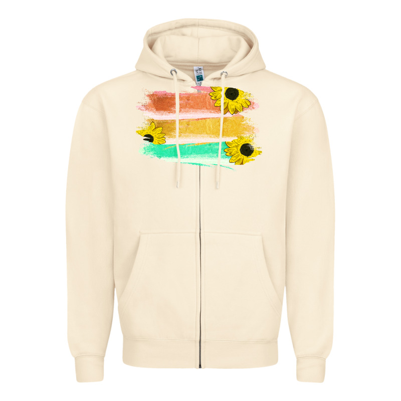 Colored Triple Sunflower Brush Strokes Zipper Hoodie by Bettercallsaul | Teevron