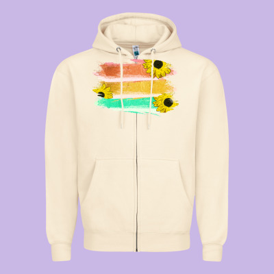 Colored Triple Sunflower Brush Strokes Zipper Hoodie Designed By Bettercallsaul