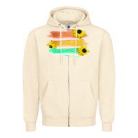 Sandshell Colored Triple Sunflower Brush Strokes Zipper Hoodie - Bettercallsaul