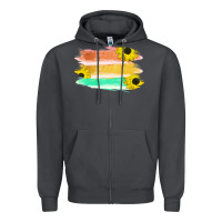 Smoke Colored Triple Sunflower Brush Strokes Zipper Hoodie - Bettercallsaul