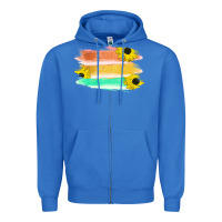True Royal Colored Triple Sunflower Brush Strokes Zipper Hoodie - Bettercallsaul