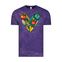 Cloud Purple teacher  heart Vintage Tee - texasbilliewilder