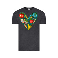 Vintage Black teacher  heart Vintage Tee - texasbilliewilder