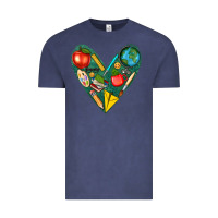 Vintage Denim teacher  heart Vintage Tee - texasbilliewilder