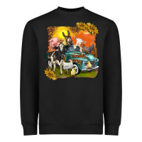 Black farm truck with farm animals Heavyweight Sweatshirt - texasbilliewilder