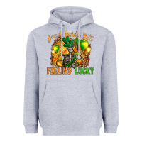 Heather Grey dead inside but feeling lucky Heavyweight Hoodie - NancyCooperArtShop