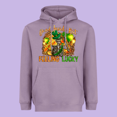 Dead Inside But Feeling Lucky Heavyweight Hoodie Designed By Nancycooperartshop
