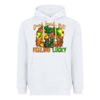 White dead inside but feeling lucky Heavyweight Hoodie - NancyCooperArtShop