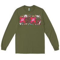 Army Green xoxo valentine Long Sleeve Tee - RacoonDesign