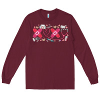 Burgundy xoxo valentine Long Sleeve Tee - RacoonDesign