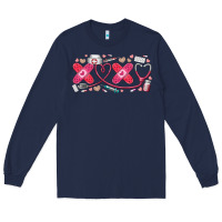 Navy xoxo valentine Long Sleeve Tee - RacoonDesign