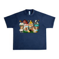 Navy farm animals coffee cups Urban Heavy Tee - Zillion Design Studio