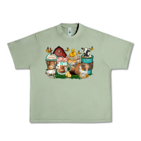 Oil Green farm animals coffee cups Urban Heavy Tee - Zillion Design Studio