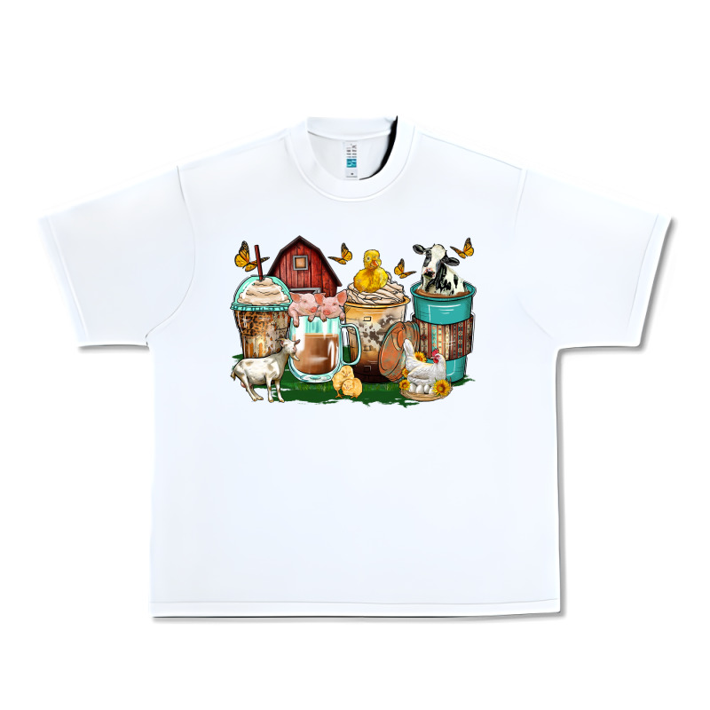 Farm Animals Coffee Cups Urban Heavy Tee by Zillion Design Studio | Teevron