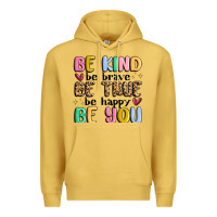 Antique Gold be kind be brave be true be happy be you Premium Hoodie - MaliasSmallBusiness