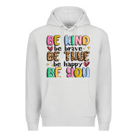 Dove Grey be kind be brave be true be happy be you Premium Hoodie - MaliasSmallBusiness