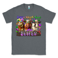 Charcoal Heather happy mardi gras heifer Classic Tee - RacoonDesign