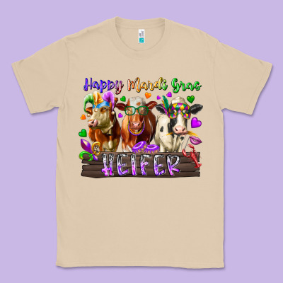 Happy Mardi Gras Heifer Classic Tee Designed By Racoondesign