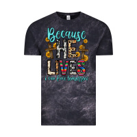 Cloud Black because he lives i can face tomorrow Vintage Tee - Zillion Design Studio