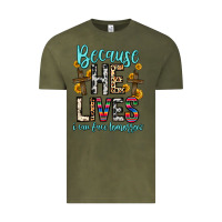 Vintage Olive because he lives i can face tomorrow Vintage Tee - Zillion Design Studio