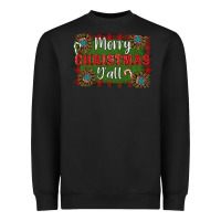 Black Merry Christmas Y'all Heavyweight Sweatshirt - RanaPortraitStore