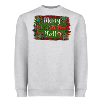 Heather Grey Merry Christmas Y'all Heavyweight Sweatshirt - RanaPortraitStore