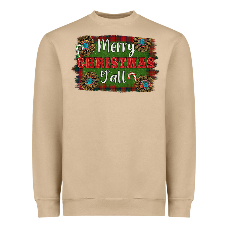 Merry Christmas Y'all Heavyweight Sweatshirt by RanaPortraitStore | Teevron