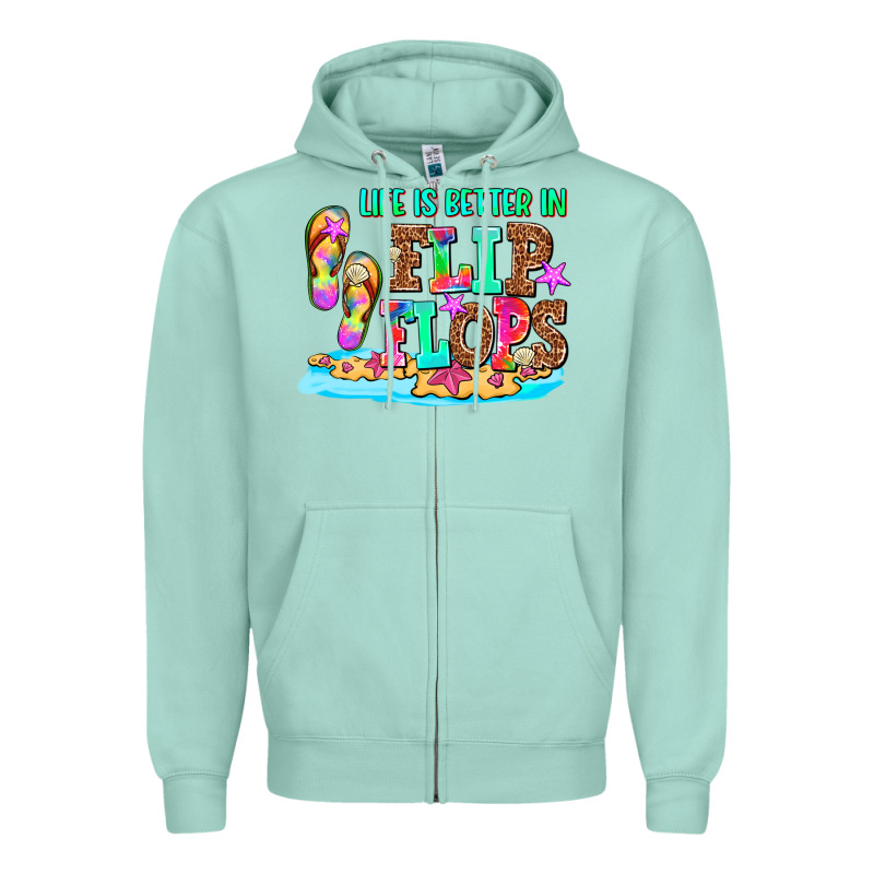 Life Is Better In Flip Flops Zipper Hoodie by AdoDesignShop | Teevron