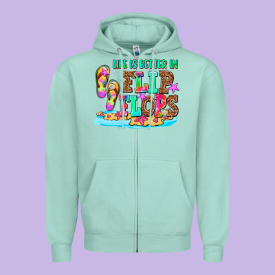 Life Is Better In Flip Flops Zipper Hoodie Designed By Adodesignshop