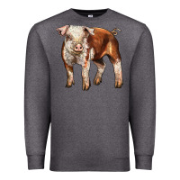 Charcoal Heather Baby Hereford Pig Premium Sweatshirt - LillyAllenDesigns