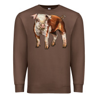 Chestnut Baby Hereford Pig Premium Sweatshirt - LillyAllenDesigns