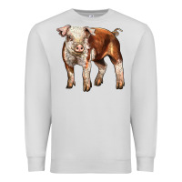 Dove Grey Baby Hereford Pig Premium Sweatshirt - LillyAllenDesigns