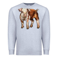 Heather Grey Baby Hereford Pig Premium Sweatshirt - LillyAllenDesigns