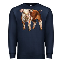 Navy Baby Hereford Pig Premium Sweatshirt - LillyAllenDesigns