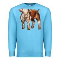Ocean Blue Baby Hereford Pig Premium Sweatshirt - LillyAllenDesigns