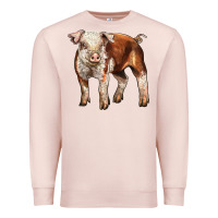 Pale Pink Baby Hereford Pig Premium Sweatshirt - LillyAllenDesigns
