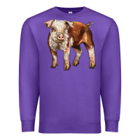 Purple Baby Hereford Pig Premium Sweatshirt - LillyAllenDesigns