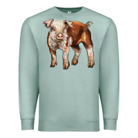 Seafoam Baby Hereford Pig Premium Sweatshirt - LillyAllenDesigns