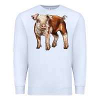 White Baby Hereford Pig Premium Sweatshirt - LillyAllenDesigns