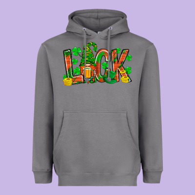 Luck With Gnome And Beer Heavyweight Hoodie Designed By Nancycooperartshop
