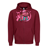 Burgundy cancer ribbon pumpkins Zipper Hoodie - JahusDesignShop