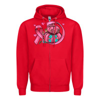 Red cancer ribbon pumpkins Zipper Hoodie - JahusDesignShop
