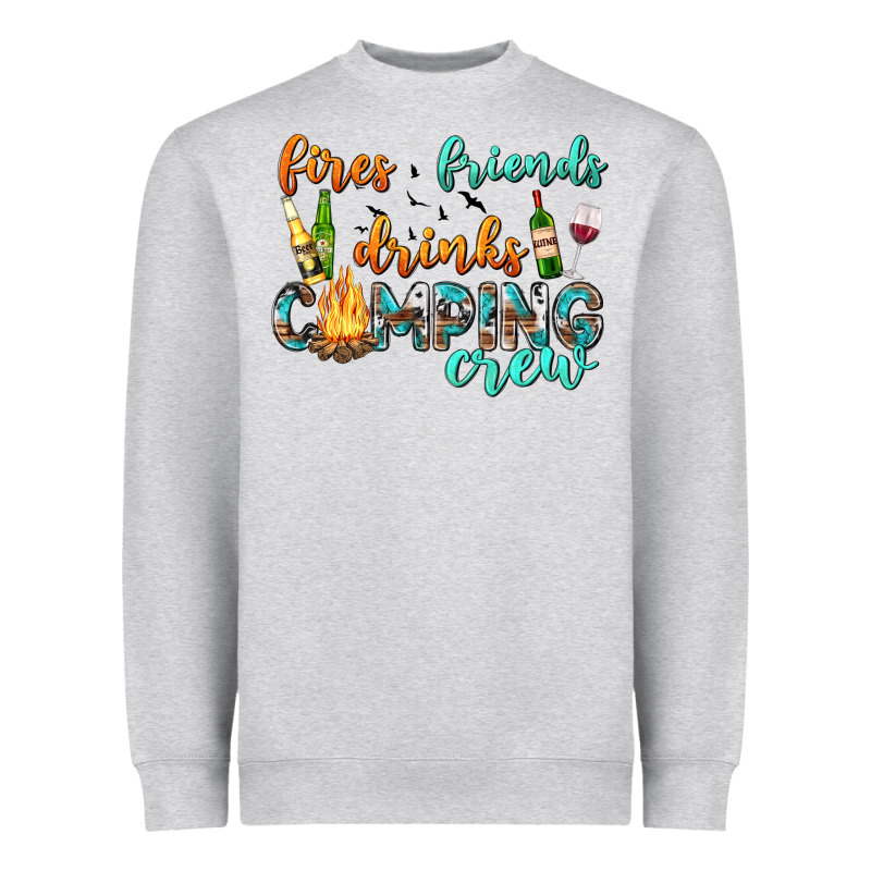 Fires Friends Drinks Camping Crew Heavyweight Sweatshirt by texasbilliewilder | Teevron