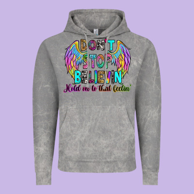 Vintage Hoodie don't stop believin' hold on to that feelin'