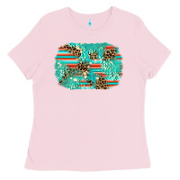 Bubblegum Pink leopard turquoise glitter background Ladies Tee - AdoDesignShop