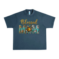 Midnight Navy western blessed mom with sunflower Urban Heavy Tee - texasbilliewilder