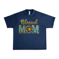 Navy western blessed mom with sunflower Urban Heavy Tee - texasbilliewilder