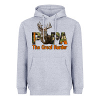 Heather Grey Western Papa The Great Deer Hunter Heavyweight Hoodie - LillyAllenDesigns