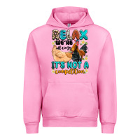 Fuchsia Pink relax we're all crazy it's not a competition Urban Hoodie - Artiststas